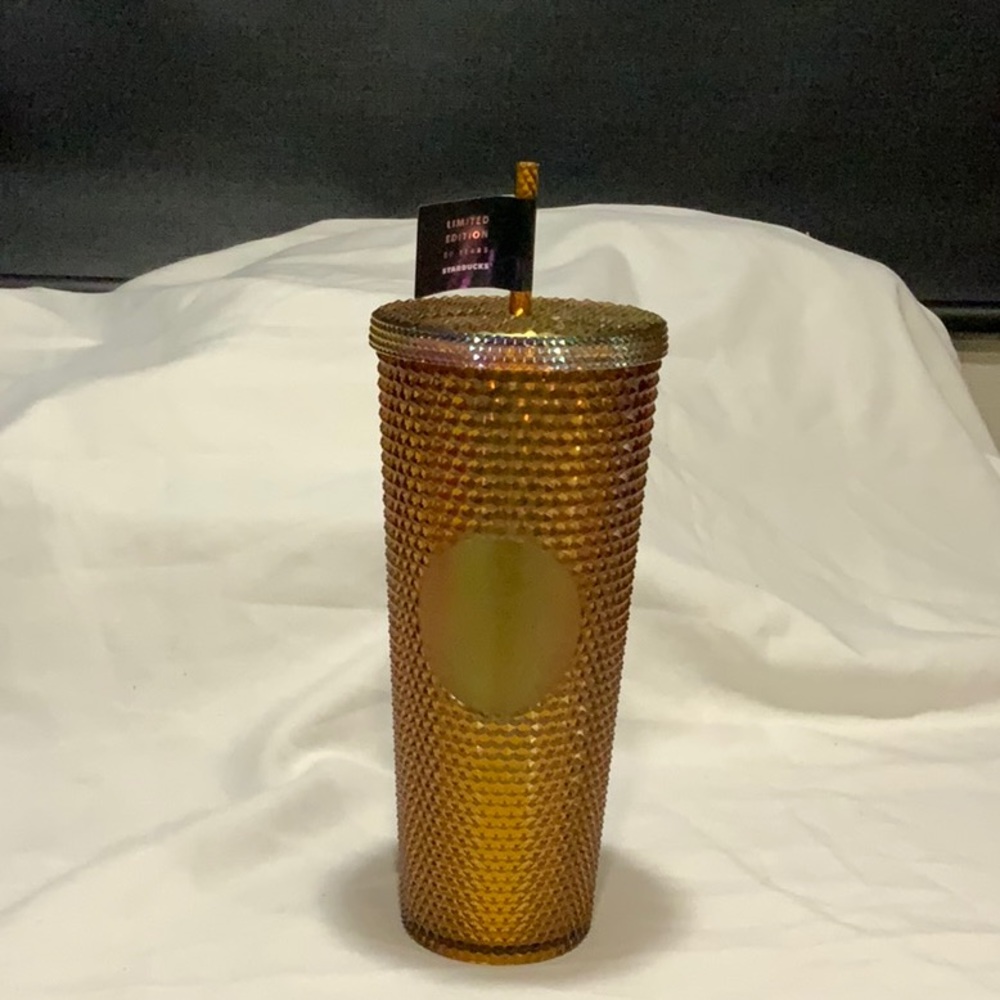 Starbucks 2022 cup gold jeweled studded 50th anniversary limited edition